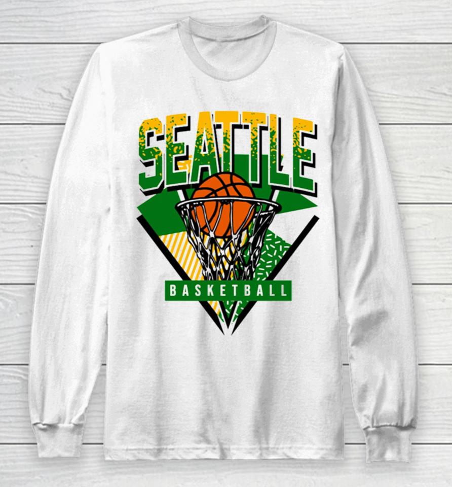 Seattle Basketball 90S Throwback Supersonics Long Sleeve T-Shirt