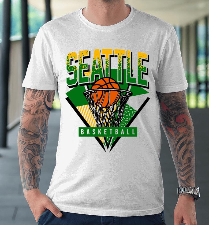 Seattle Basketball 90S Throwback Supersonics Premium T-Shirt