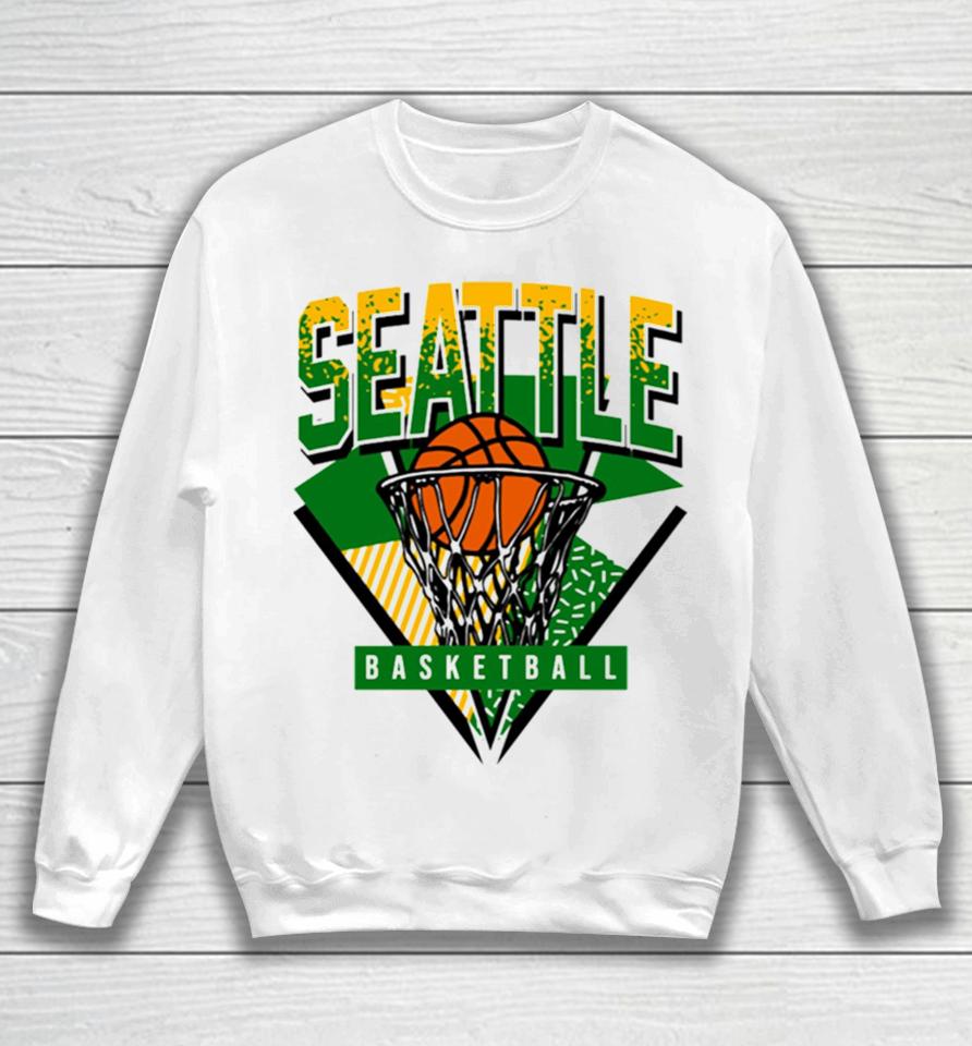 Seattle Basketball 90S Throwback Supersonics Sweatshirt