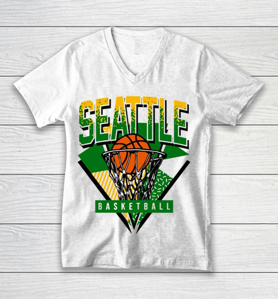Seattle Basketball 90S Throwback Supersonics Unisex V-Neck T-Shirt