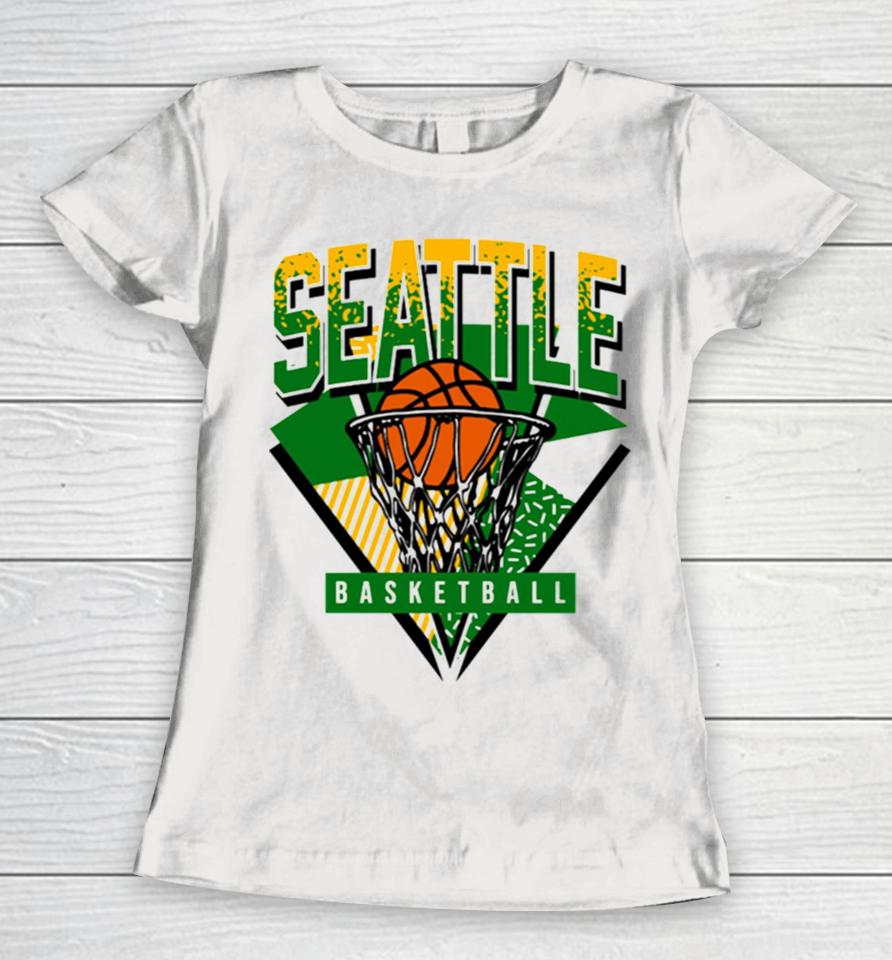 Seattle Basketball 90S Throwback Supersonics Women T-Shirt