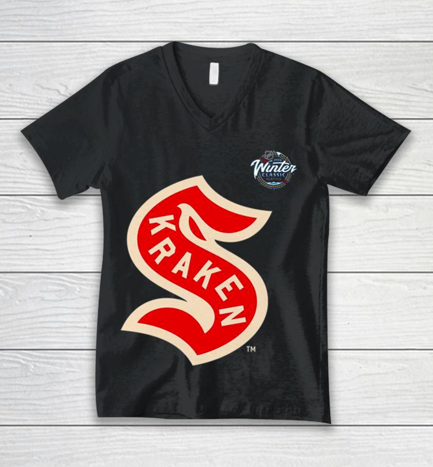 Seattle Kraken 2024 Nhl Winter Classic Unisex V-Neck T-Shirt