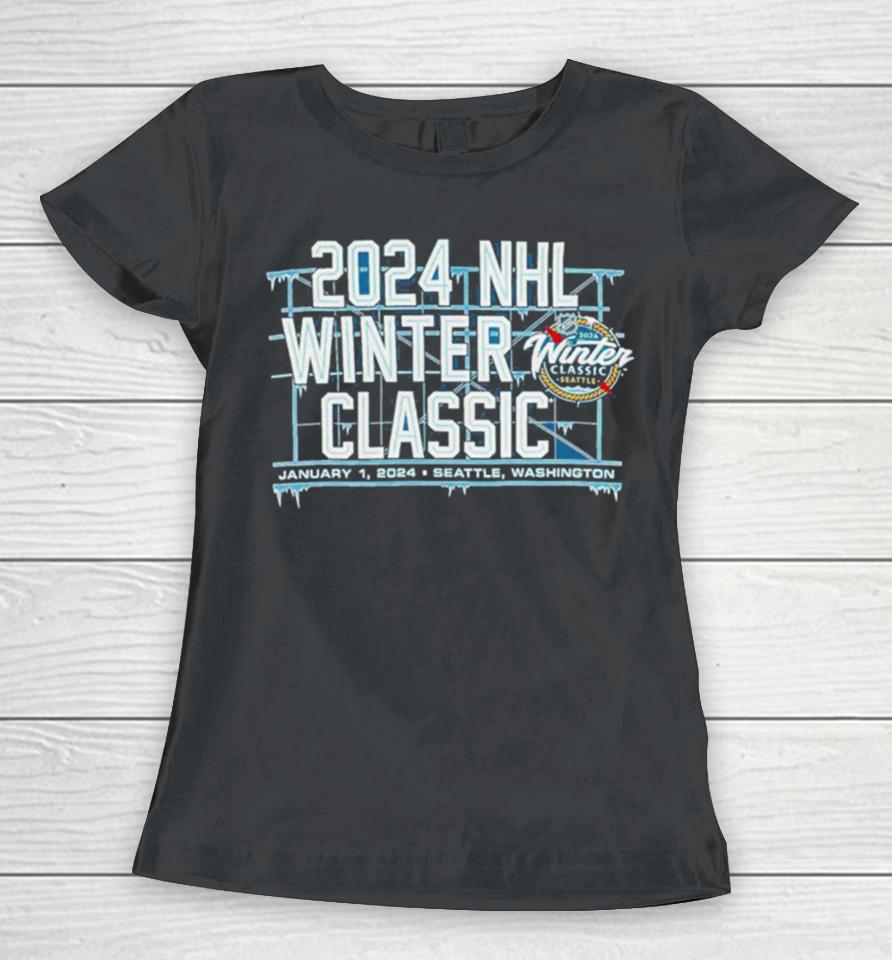 Seattle Kraken Marketplace Winter Classic 2024 Nhl Women T-Shirt