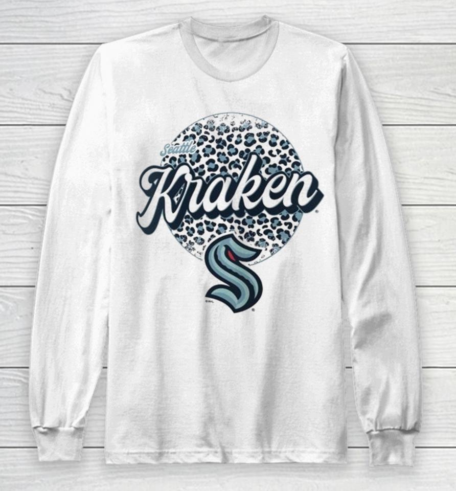 Seattle Kraken Nhl Personalized Leopard Print Logo Long Sleeve T-Shirt