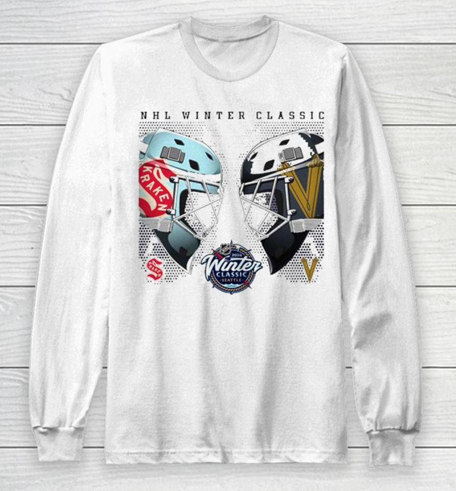 Seattle Kraken Vs. Vegas Golden Knights 2024 Nhl Winter Classic Faceoff Long Sleeve T-Shirt