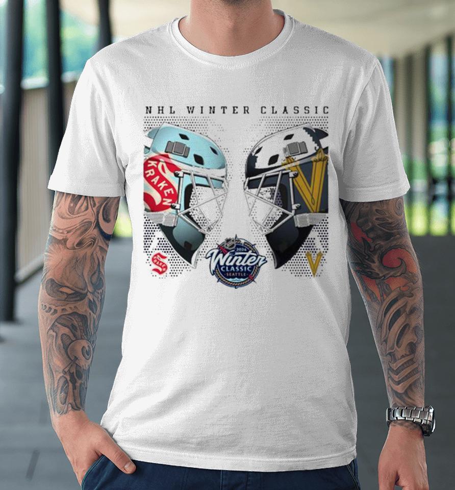 Seattle Kraken Vs. Vegas Golden Knights 2024 Nhl Winter Classic Faceoff Premium T-Shirt