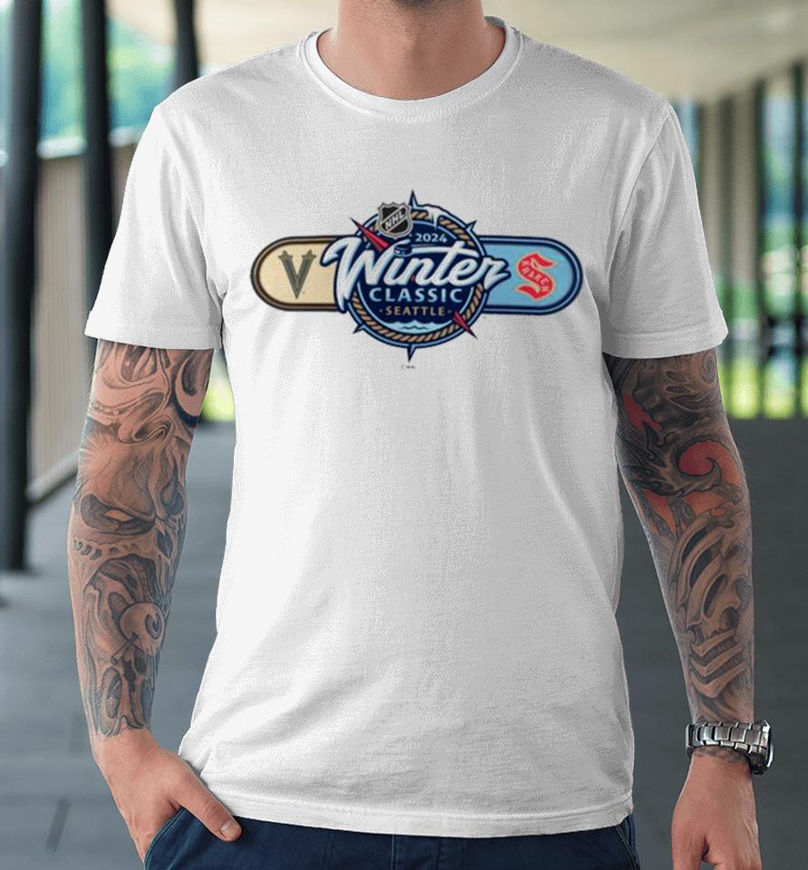 Seattle Kraken Vs Vegas Golden Knights 2024 Nhl Winter Classic Matchup Premium T-Shirt