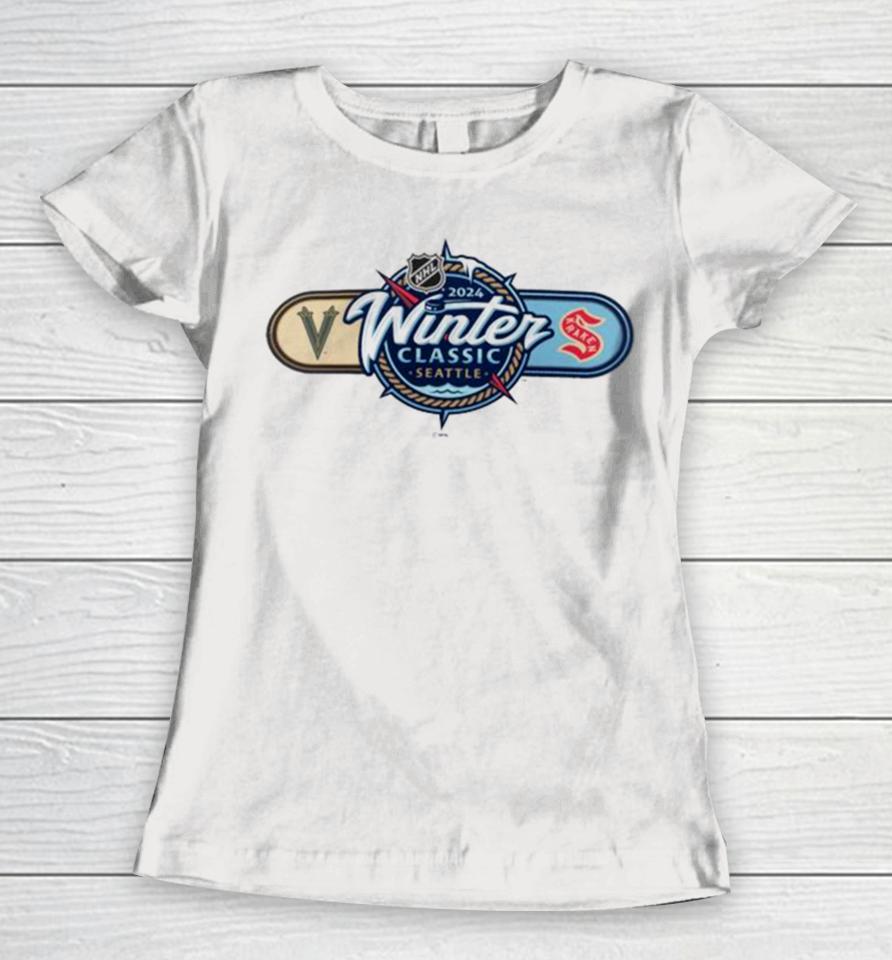 Seattle Kraken Vs Vegas Golden Knights 2024 Nhl Winter Classic Matchup Women T-Shirt