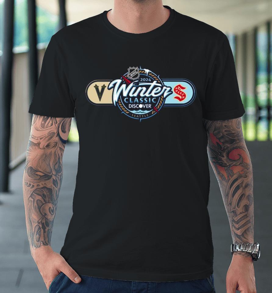 Seattle Kraken Vs. Vegas Golden Knights 2024 Nhl Winter Classic Matchup Premium T-Shirt