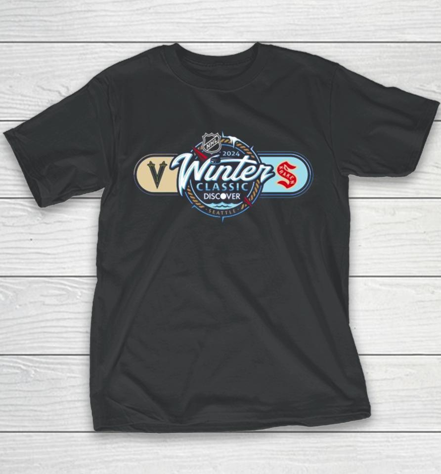 Seattle Kraken Vs. Vegas Golden Knights 2024 Nhl Winter Classic Matchup Youth T-Shirt