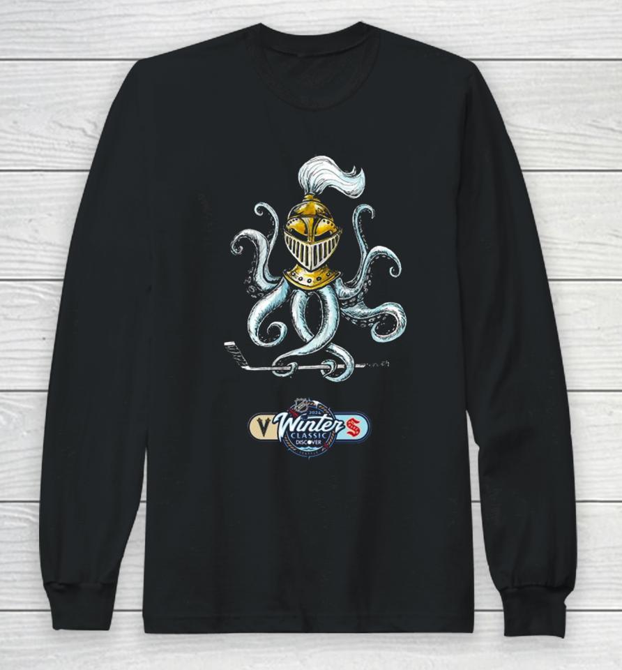 Seattle Kraken Vs. Vegas Golden Knights 2024 Nhl Winter Logo Long Sleeve T-Shirt