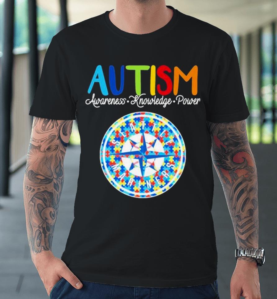 Seattle Mariners Autism Awareness Knowledge Power Premium T-Shirt