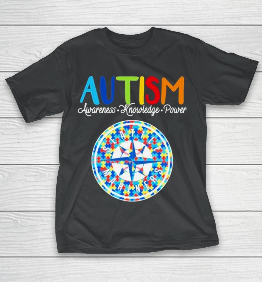 Seattle Mariners Autism Awareness Knowledge Power T-Shirt