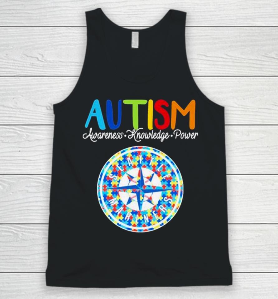 Seattle Mariners Autism Awareness Knowledge Power Unisex Tank Top