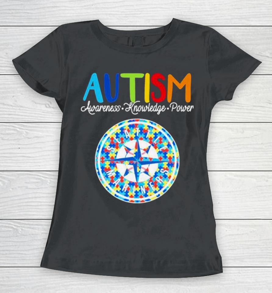 Seattle Mariners Autism Awareness Knowledge Power Women T-Shirt