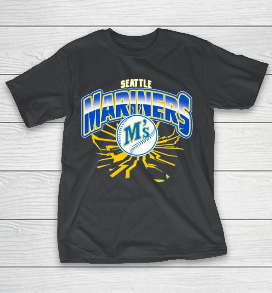 Seattle Mariners Earthquake Baseball Lightning T-Shirt