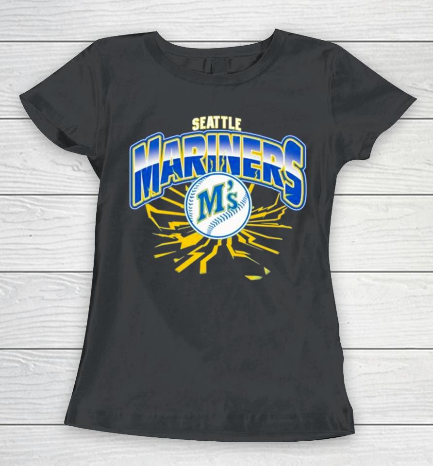 Seattle Mariners Earthquake Baseball Lightning Women T-Shirt