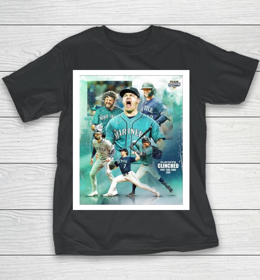 Seattle Mariners Playoff Clinched First Time Since 2001 Youth T-Shirt