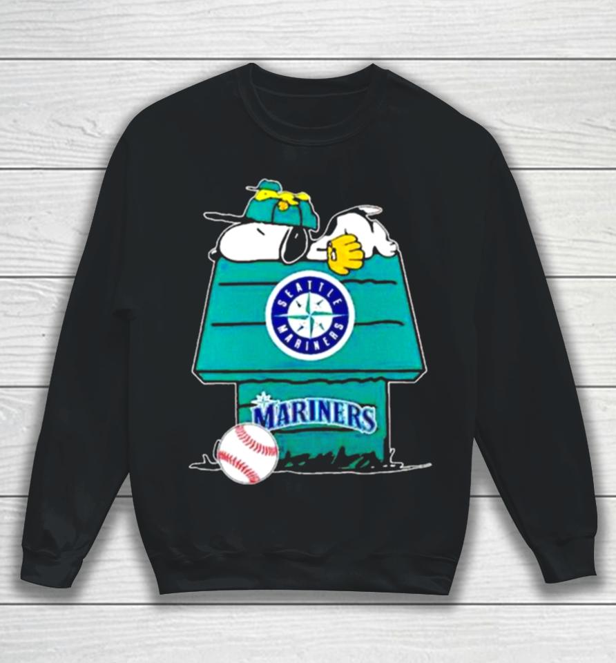Seattle Mariners Snoopy And Woodstock The Peanuts Baseball Sweatshirt