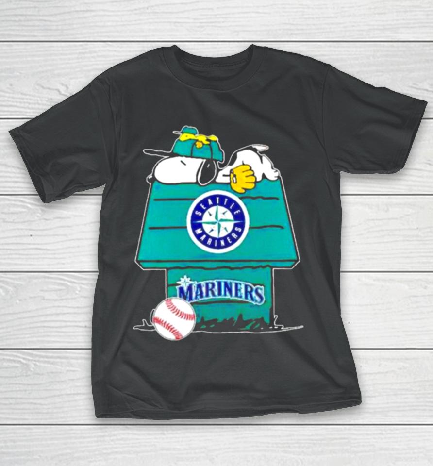 Seattle Mariners Snoopy And Woodstock The Peanuts Baseball T-Shirt