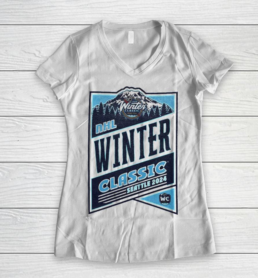 Seattle Nhl 2024 Winter Classic Regional ’47 Franklin Women V-Neck T-Shirt