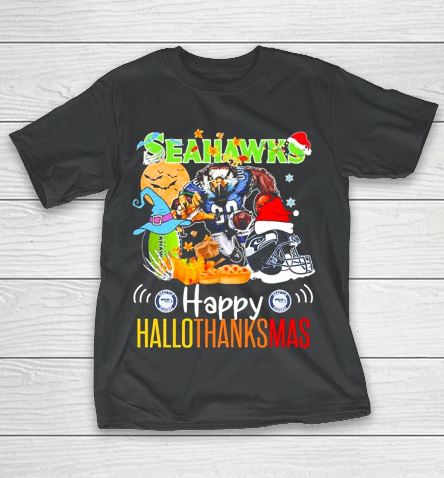 Seattle Seahawks Happy Hallothanksmas 2023 T-Shirt