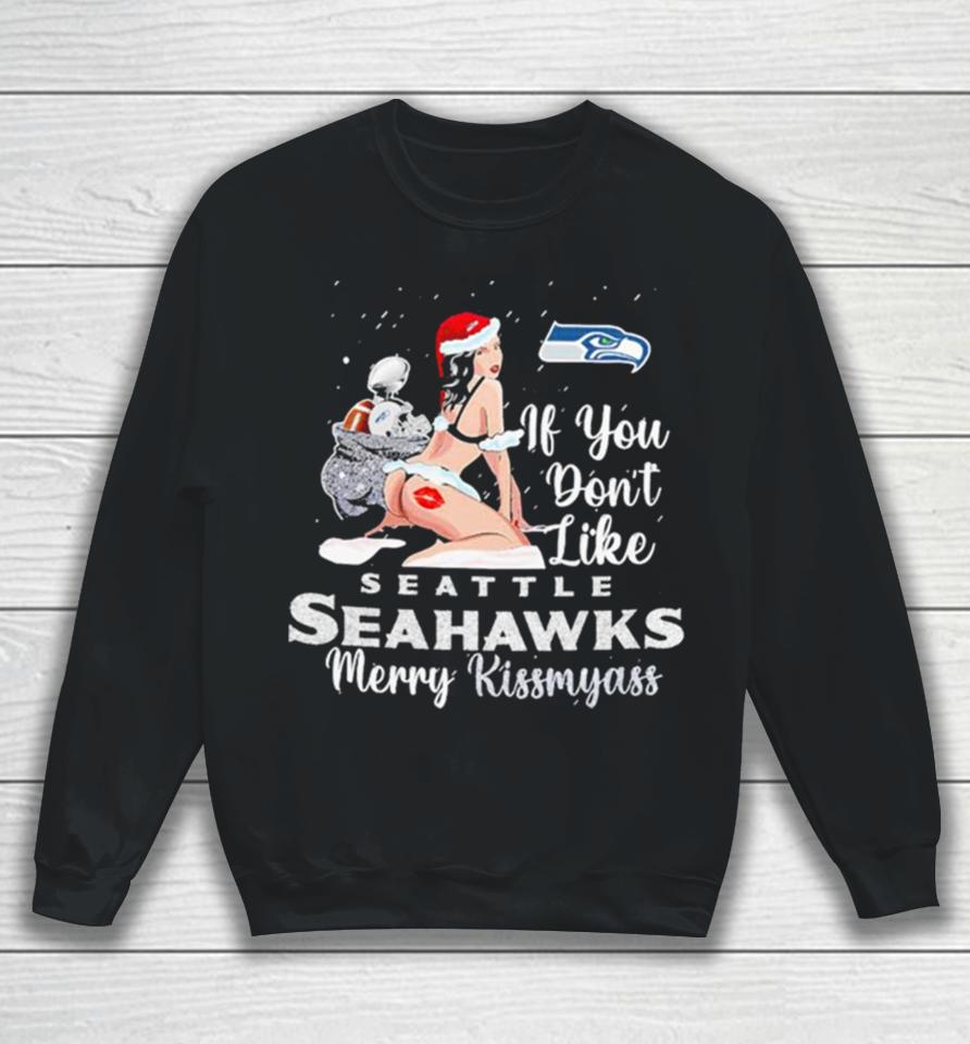 Seattle Seahawks Merry Kissmyass Christmas Ugly Sweatershirts Sweatshirt