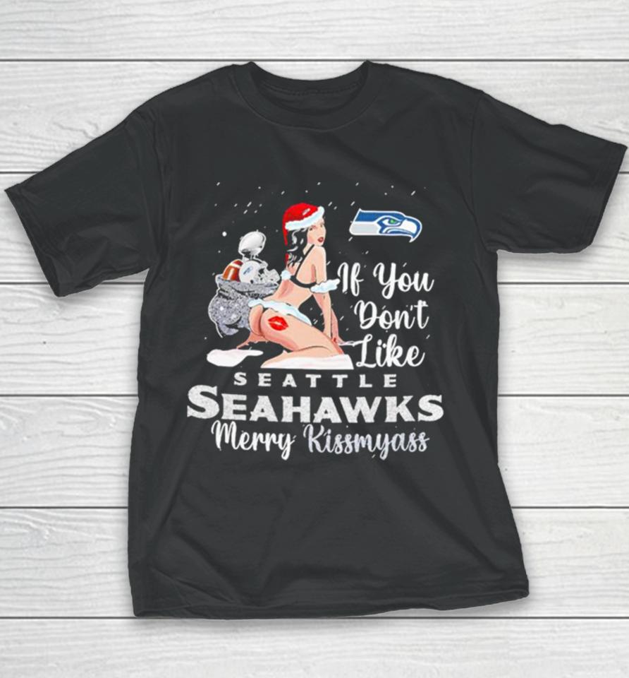Seattle Seahawks Merry Kissmyass Christmas Ugly Sweatershirts Youth T-Shirt