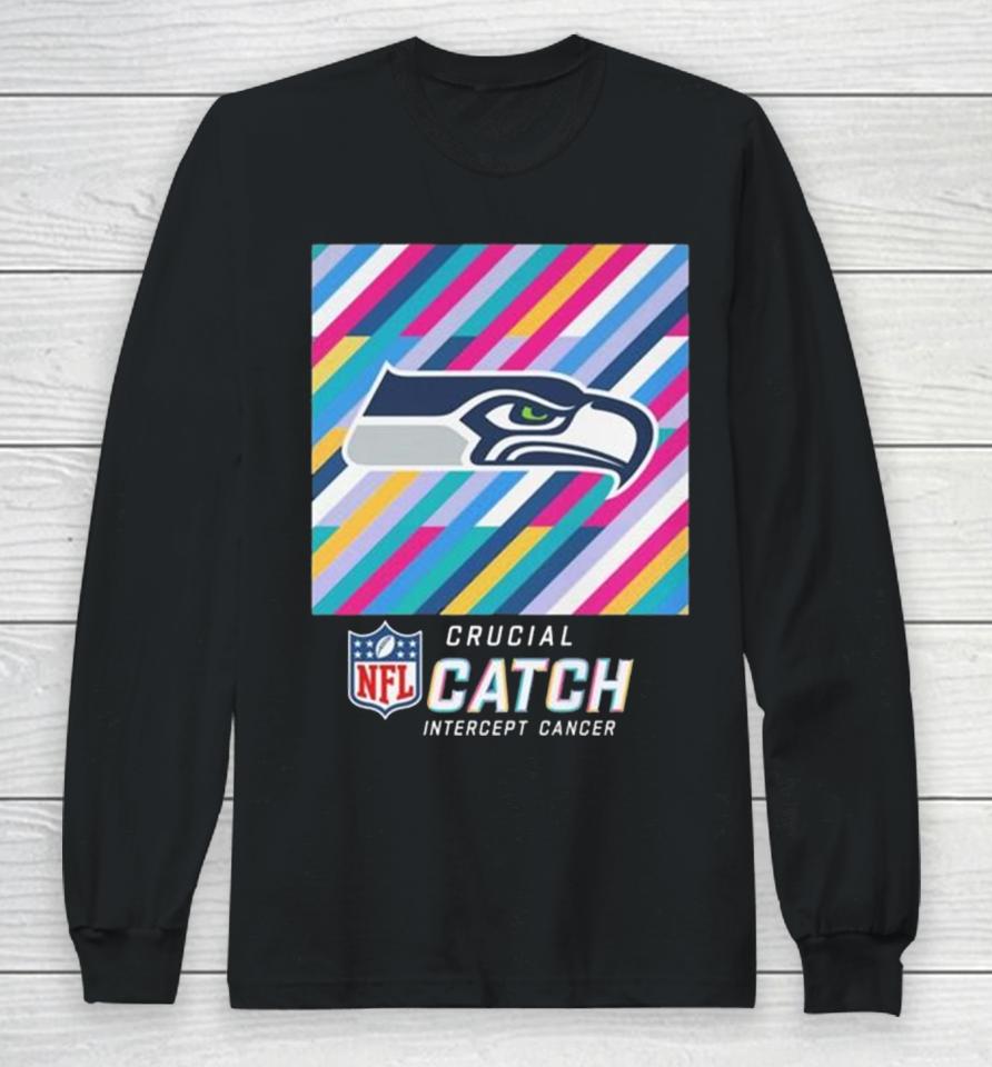 Seattle Seahawks Nfl Crucial Catch Intercept Cancer Long Sleeve T-Shirt