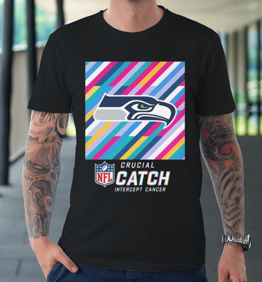 Seattle Seahawks Nfl Crucial Catch Intercept Cancer Premium T-Shirt