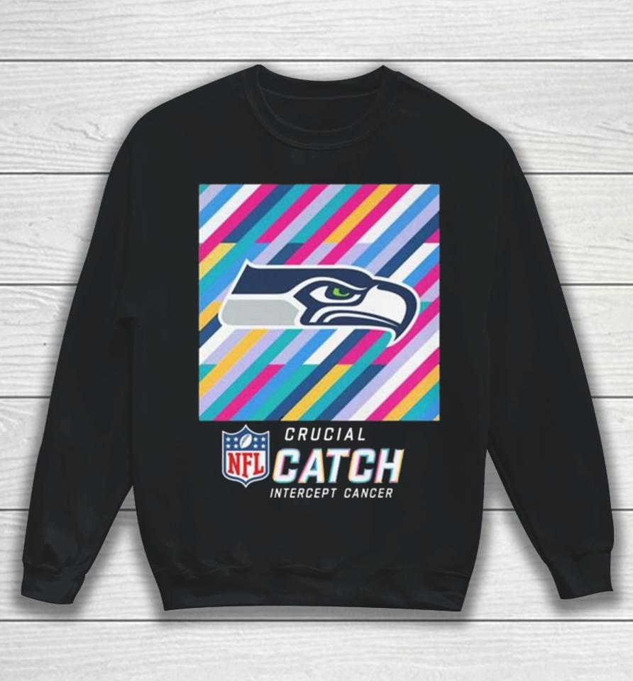 Seattle Seahawks Nfl Crucial Catch Intercept Cancer Sweatshirt
