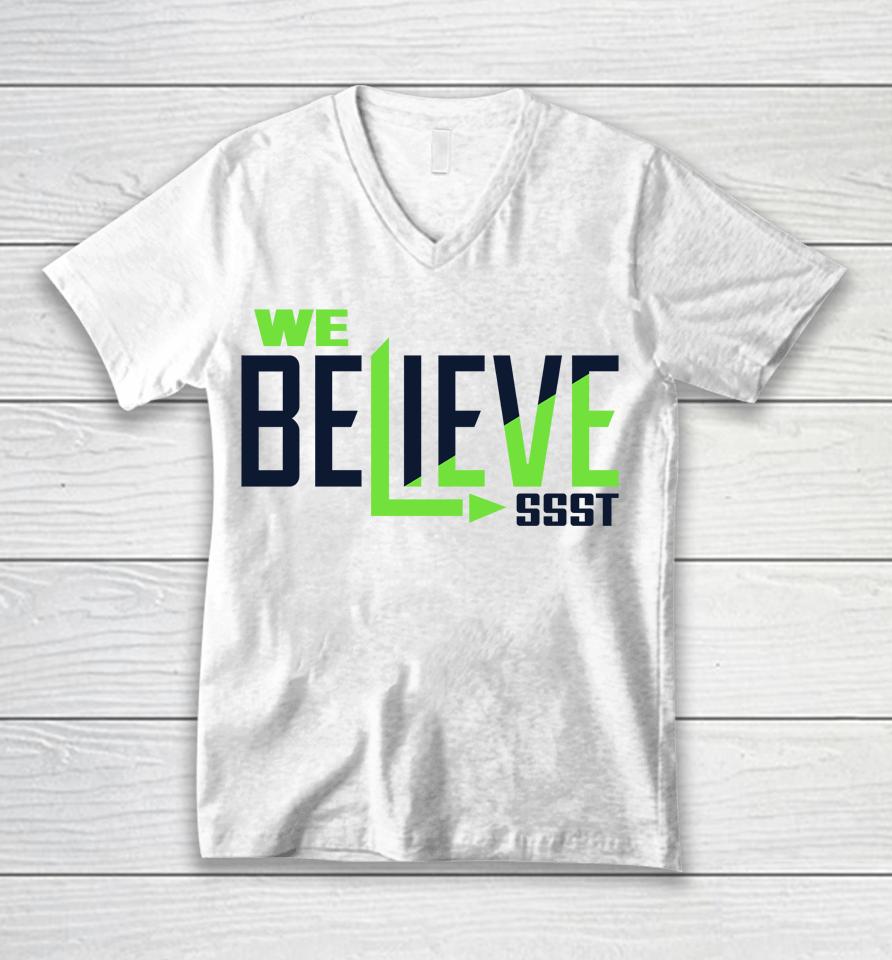 Seattle Seahawks We Believe Ssst Unisex V-Neck T-Shirt