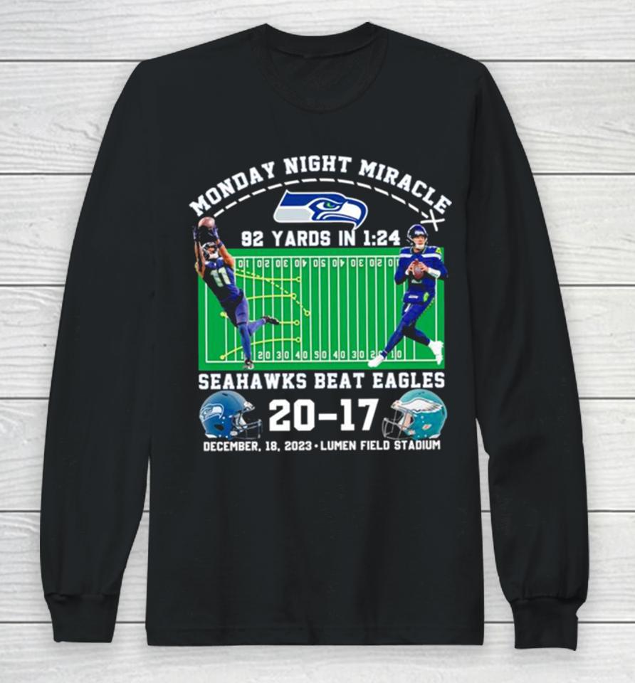 Seattle Seahawks Win 20 17 Philadelphia Eagles 2023 Nfl Monday Night Football Final Score Long Sleeve T-Shirt