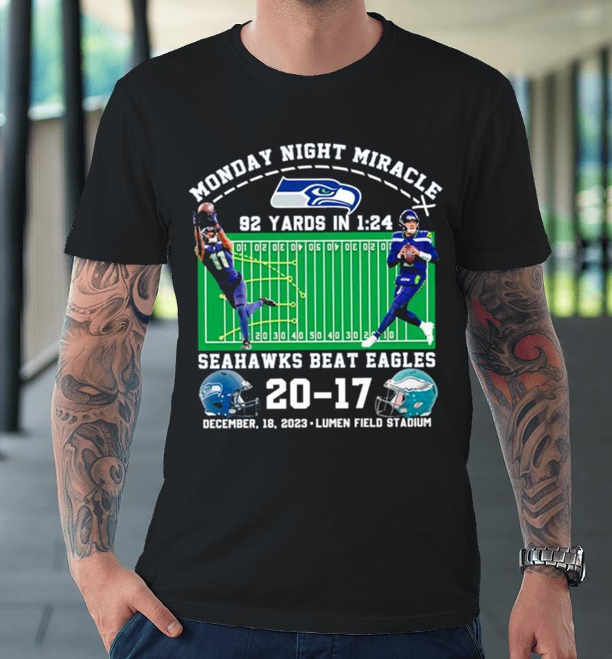 Seattle Seahawks Win 20 17 Philadelphia Eagles 2023 Nfl Monday Night Football Final Score Premium T-Shirt