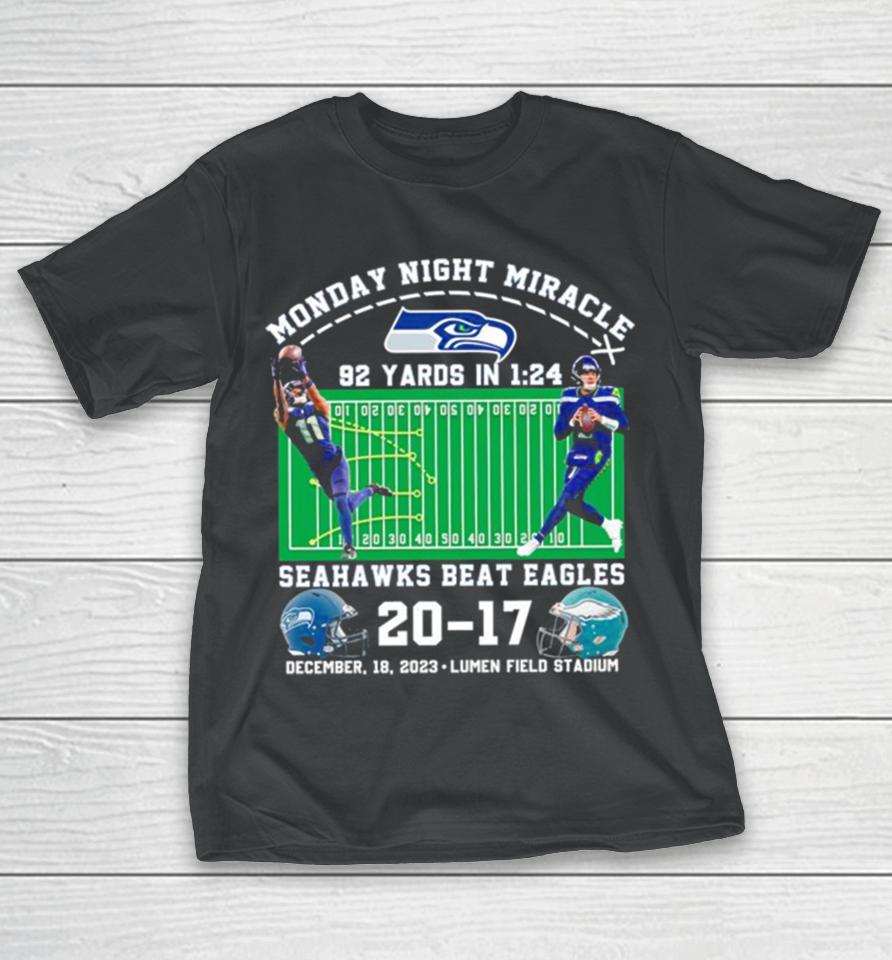 Seattle Seahawks Win 20 17 Philadelphia Eagles 2023 Nfl Monday Night Football Final Score T-Shirt