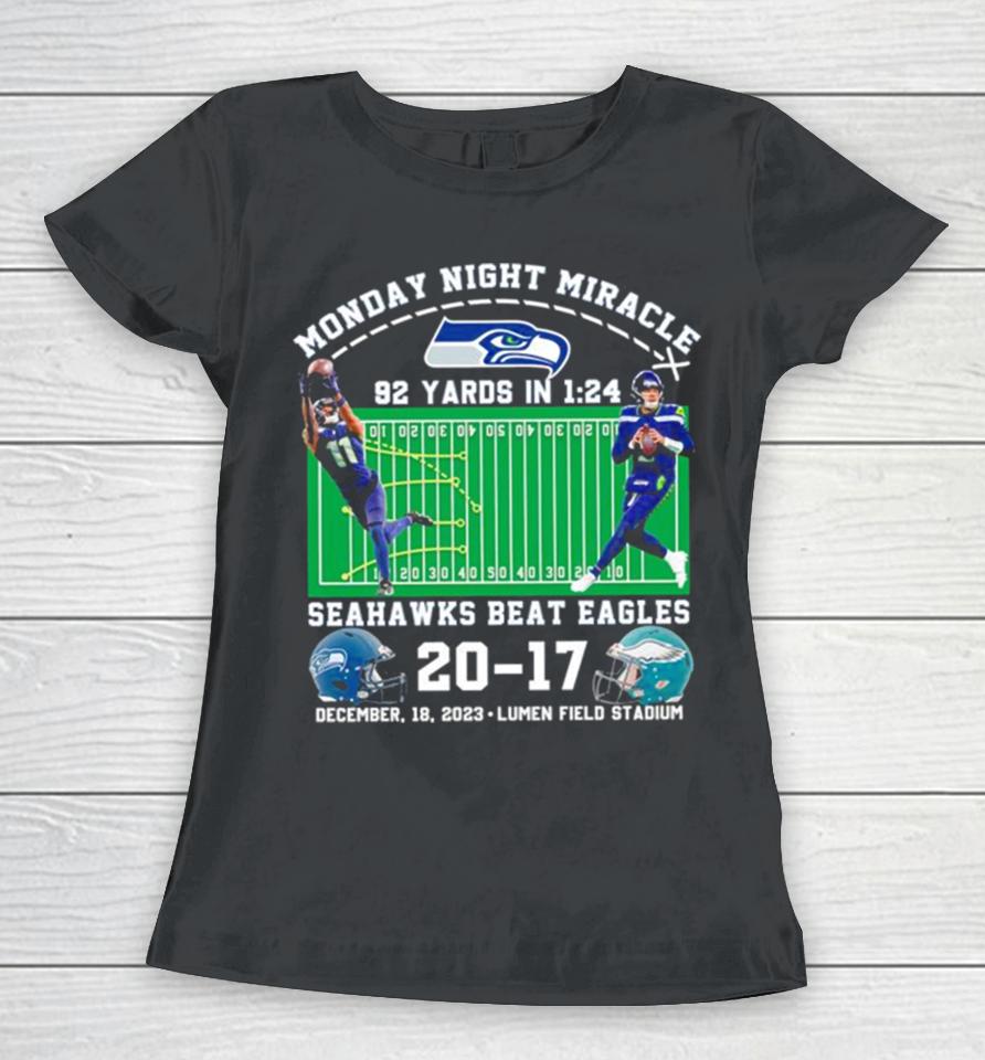 Seattle Seahawks Win 20 17 Philadelphia Eagles 2023 Nfl Monday Night Football Final Score Women T-Shirt