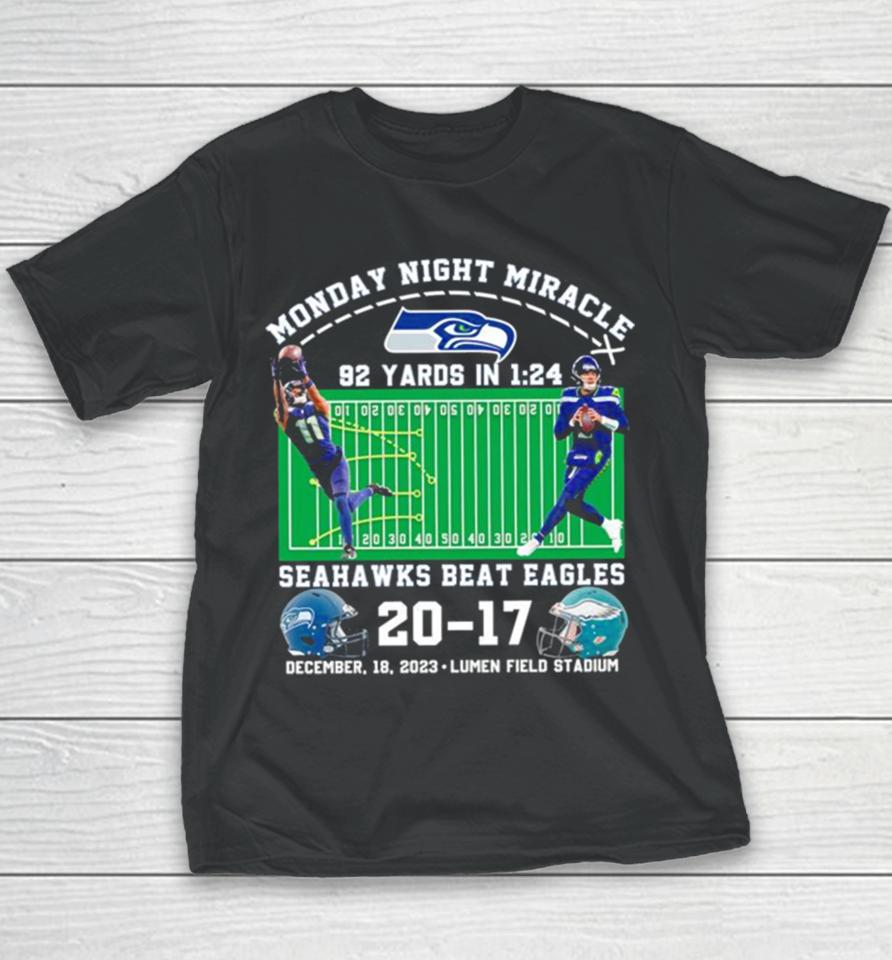 Seattle Seahawks Win 20 17 Philadelphia Eagles 2023 Nfl Monday Night Football Final Score Youth T-Shirt