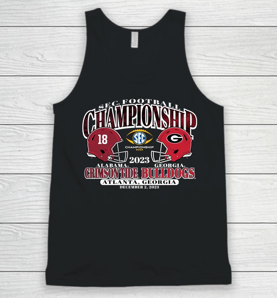 Sec Championship 2023 Alabama V Georgia Football Black Unisex Tank Top