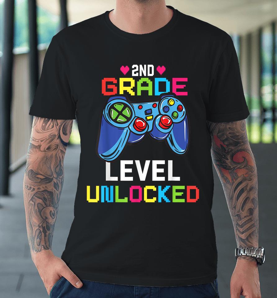 Second Grade Level Unlocked Gamer 1St Day Of School Boy Kids Premium T-Shirt