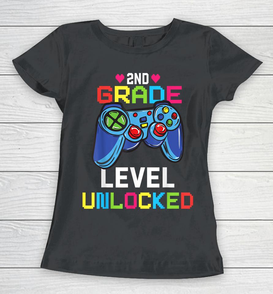 Second Grade Level Unlocked Gamer 1St Day Of School Boy Kids Women T-Shirt