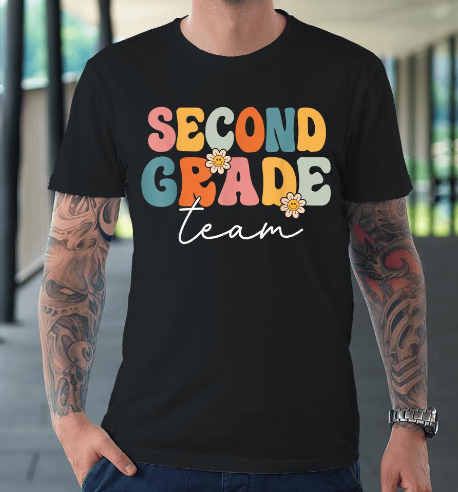 Second Grade Team Retro Groovy Back To School 2Nd Grade Premium T-Shirt