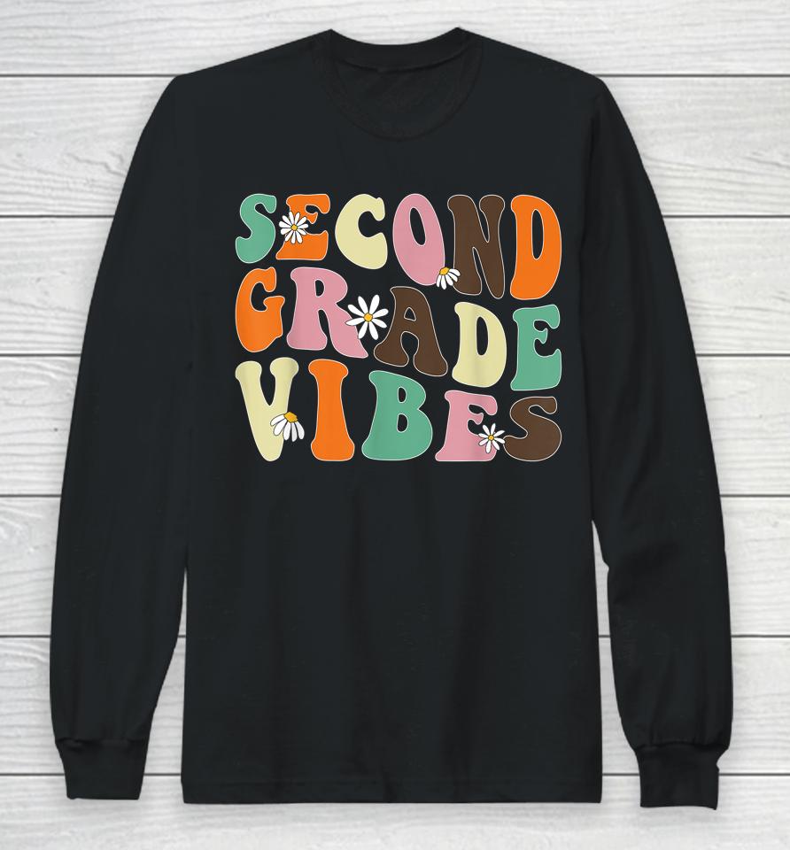 Second Grade Vibes 2Nd Grade Team Teacher Student School Long Sleeve T-Shirt
