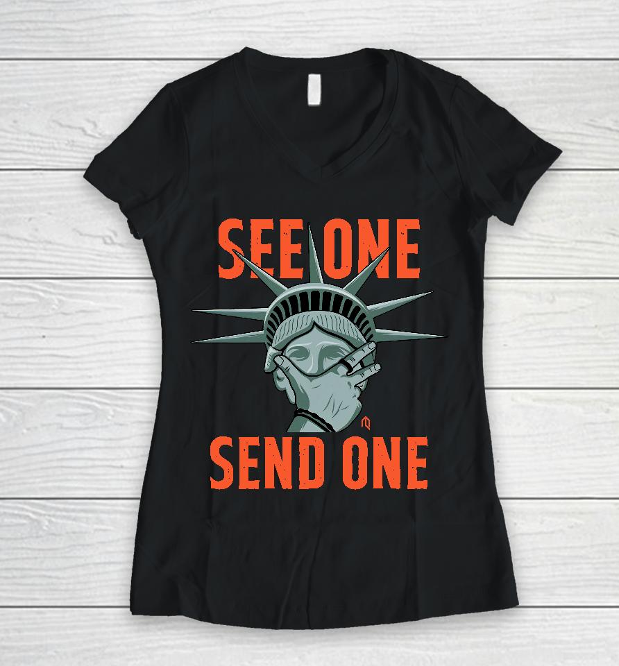 See One Send One Women V-Neck T-Shirt