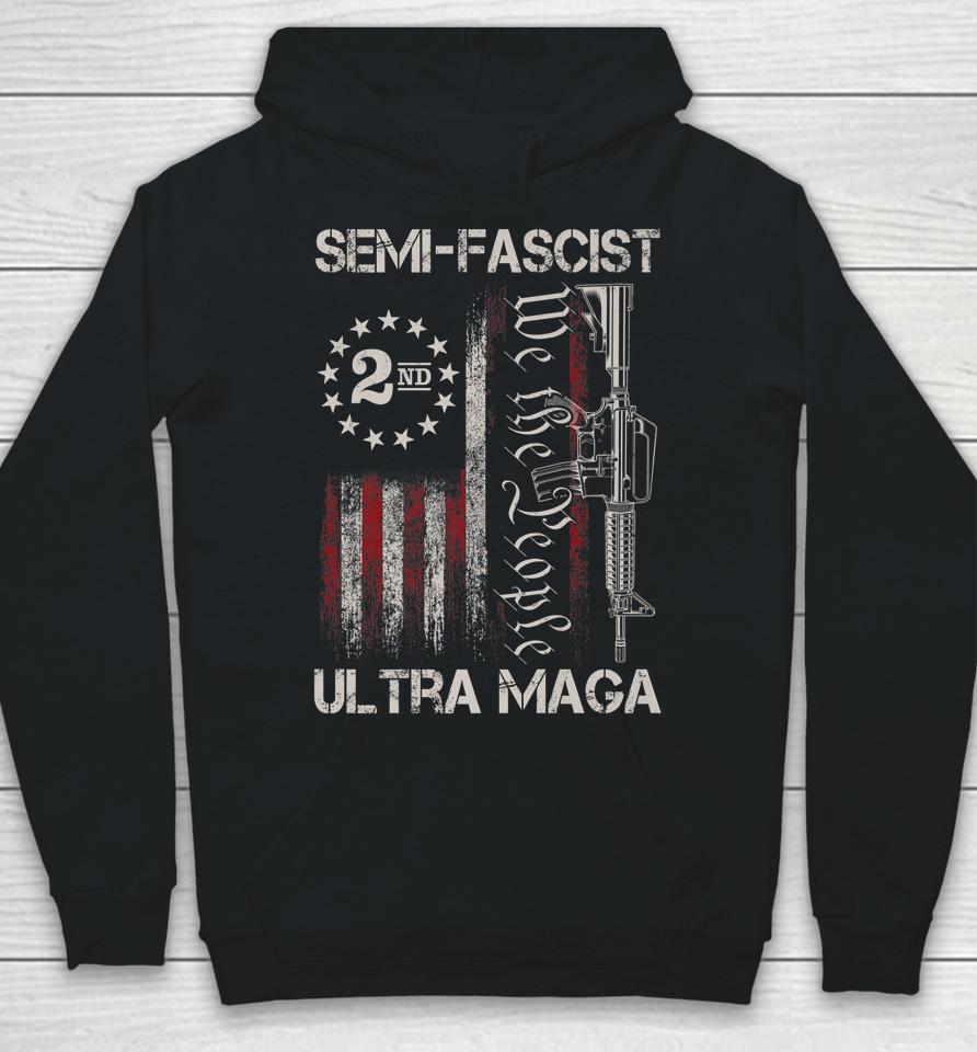 Semi-Fascist Ultra Maga Political Humor Biden Quotes Us Flag Hoodie