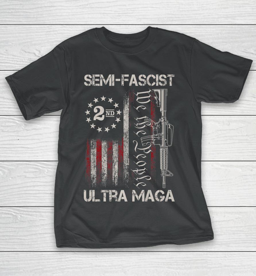 Semi-Fascist Ultra Maga Political Humor Biden Quotes Us Flag T-Shirt