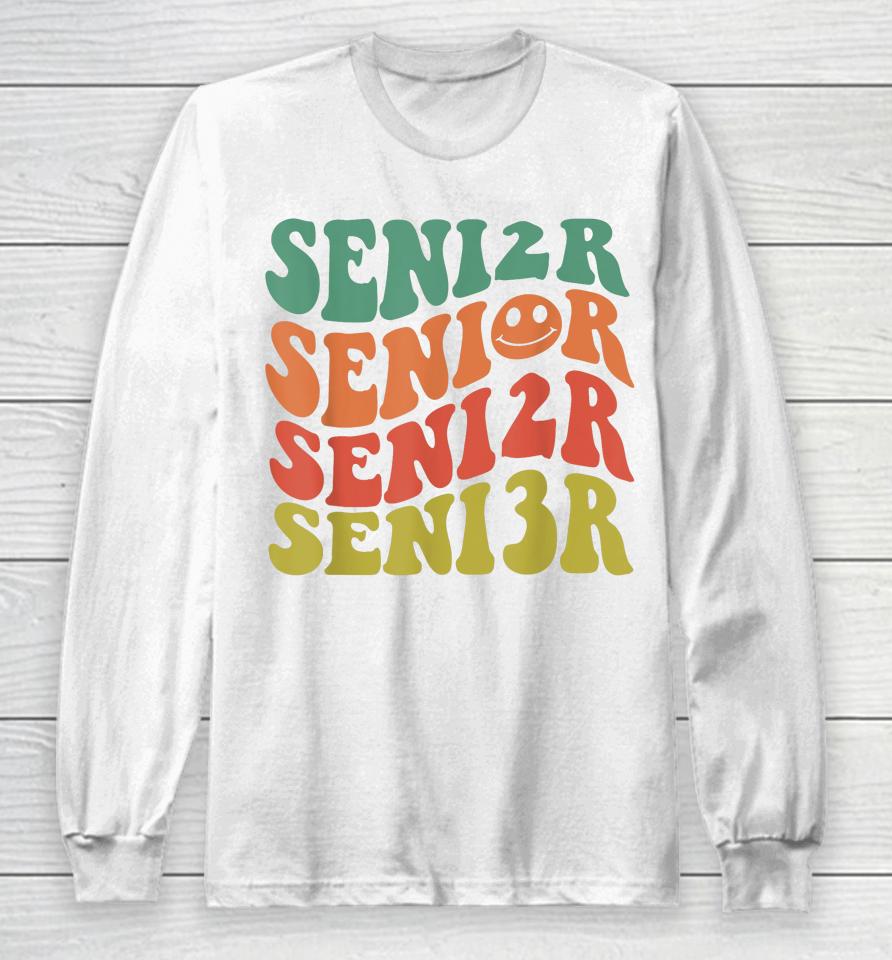 Senior 2023 Class Of 2023 Retro Groovy Seniors Graduation 23 Long Sleeve T-Shirt