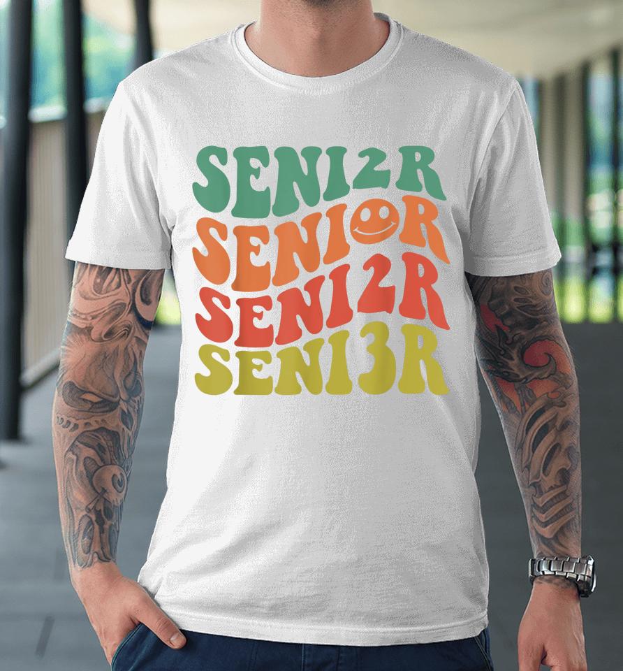 Senior 2023 Class Of 2023 Retro Groovy Seniors Graduation 23 Premium T-Shirt