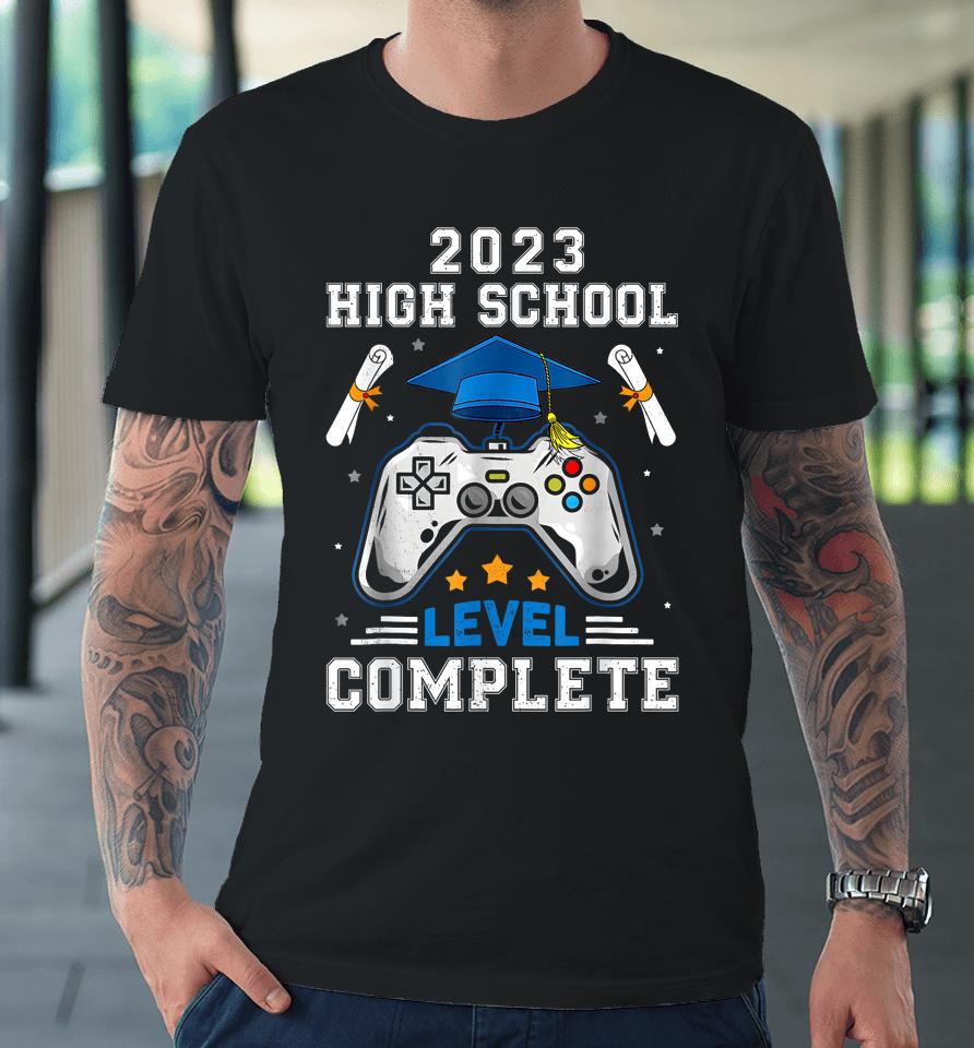 Senior Gamer 2023 High School Level Complete 2023 Grad Boys Premium T-Shirt