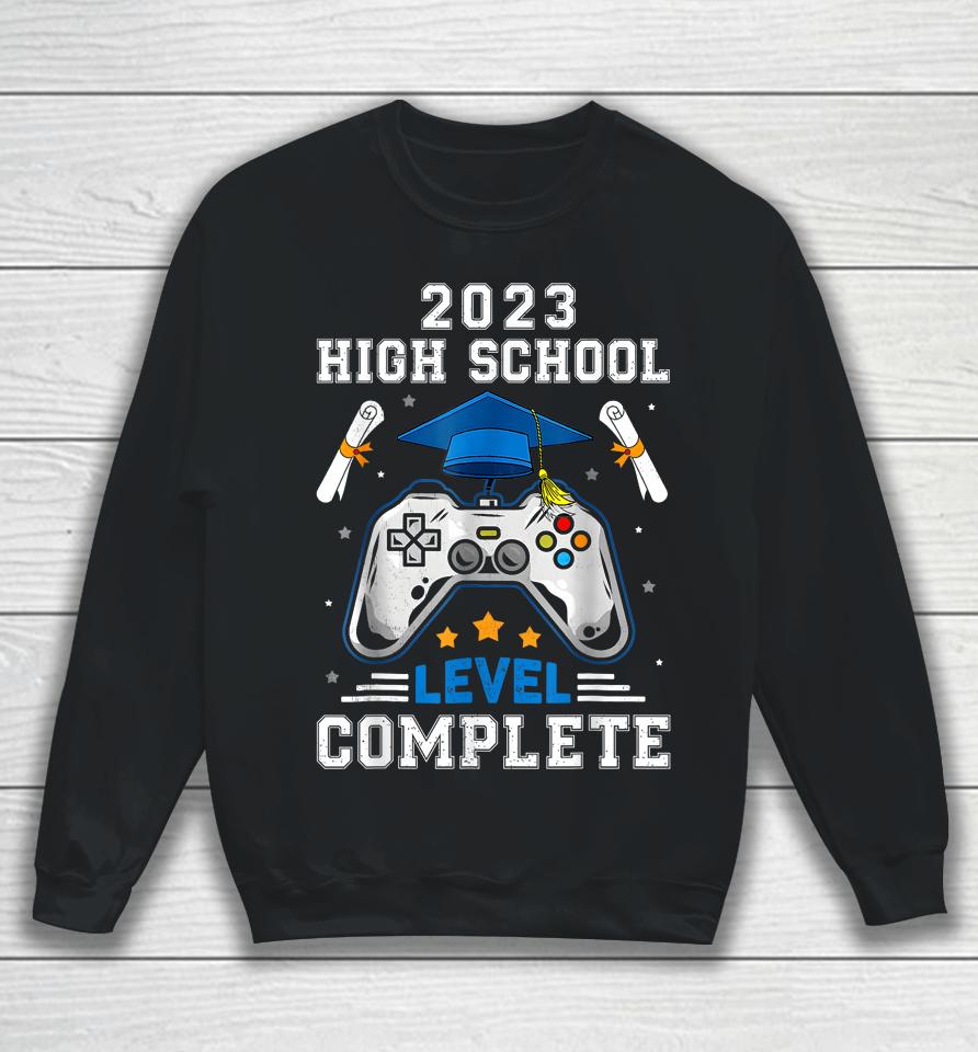 Senior Gamer 2023 High School Level Complete 2023 Grad Boys Sweatshirt