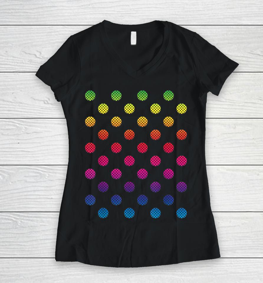 September 15Th Dot Day Multicolor Rainbow Polka Dot Women V-Neck T-Shirt